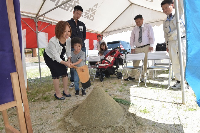 福岡県朝倉郡筑前町東小田01　注文住宅建築現場リポート①　～地鎮祭～