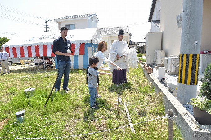 福岡県朝倉郡筑前町東小田01　注文住宅建築現場リポート①　～地鎮祭～