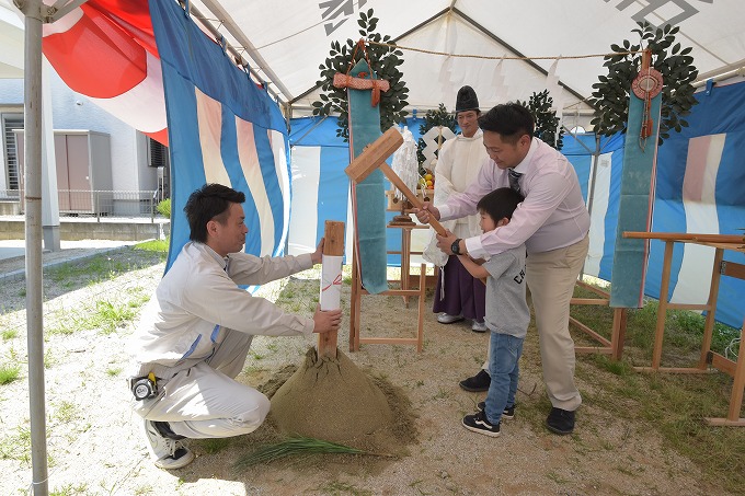 福岡県朝倉郡筑前町東小田01　注文住宅建築現場リポート①　～地鎮祭～