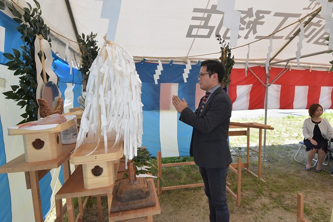 「朝倉郡筑前町東小田01」注文住宅現場リポート①【地鎮祭】