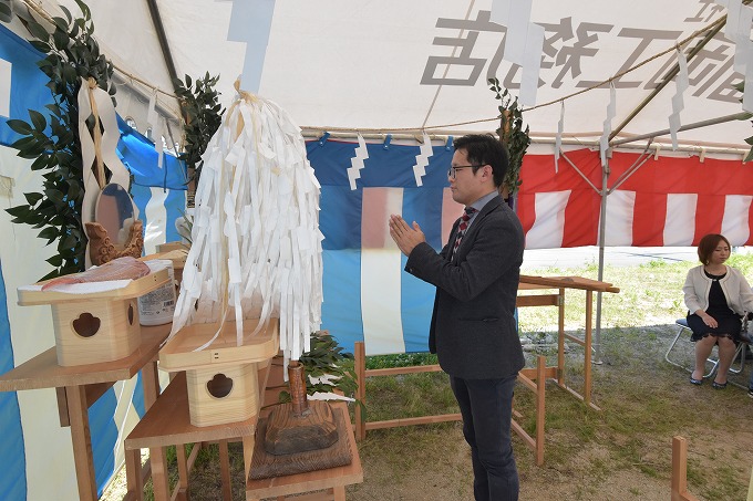 福岡県朝倉郡筑前町東小田01　注文住宅建築現場リポート①　～地鎮祭～