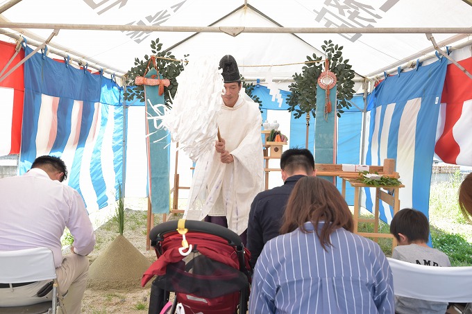 「朝倉郡筑前町東小田01」注文住宅現場リポート①【地鎮祭】
