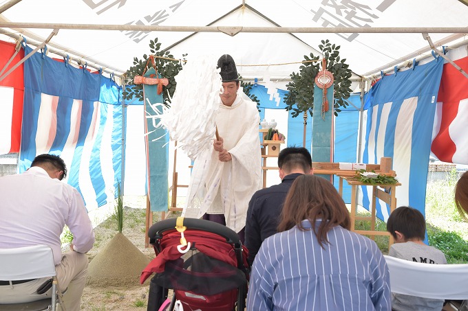 福岡県朝倉郡筑前町東小田01　注文住宅建築現場リポート①　～地鎮祭～