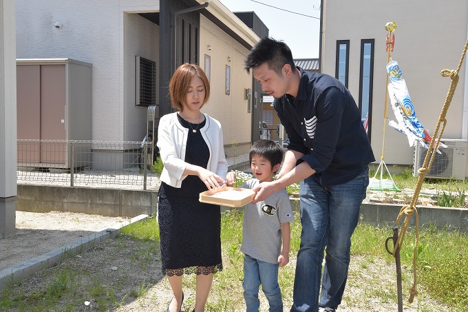 福岡県朝倉郡筑前町東小田01　注文住宅建築現場リポート①　～地鎮祭～