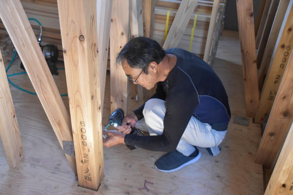 「福岡市東区青葉01」注文住宅現場リポート⑦【木工事】【金物】