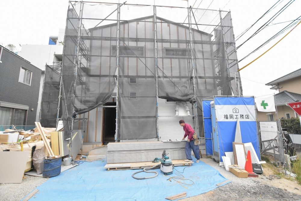 「福岡市西区拾六町01」注文住宅現場リポート⑤【外装工事】【サイディング】