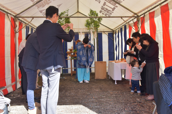 福岡県糟屋郡宇美町02　注文住宅建築現場リポート①　～地鎮祭～