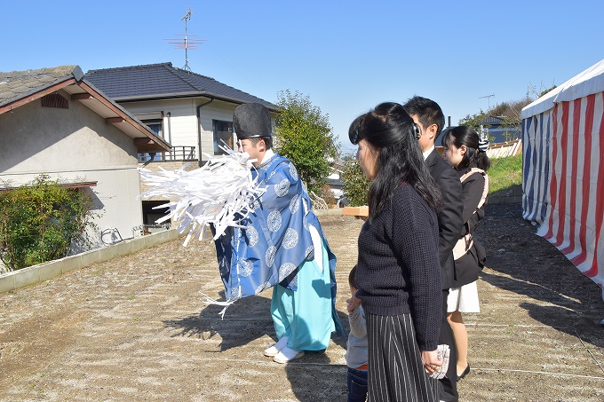 福岡県糟屋郡宇美町02　注文住宅建築現場リポート①　～地鎮祭～