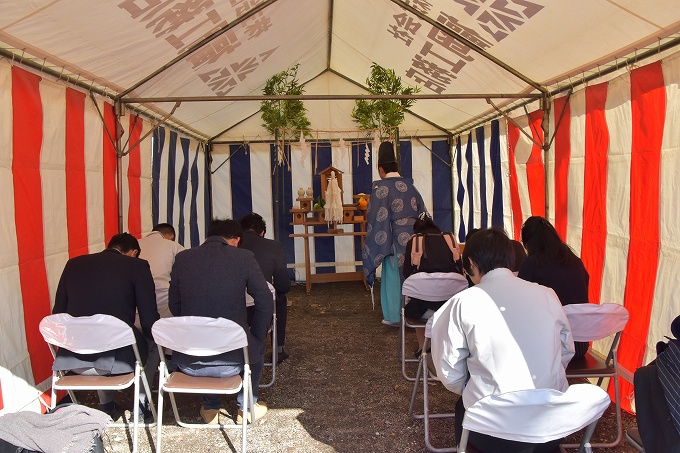 「糟屋郡宇美町02」注文住宅現場リポート①【地鎮祭】
