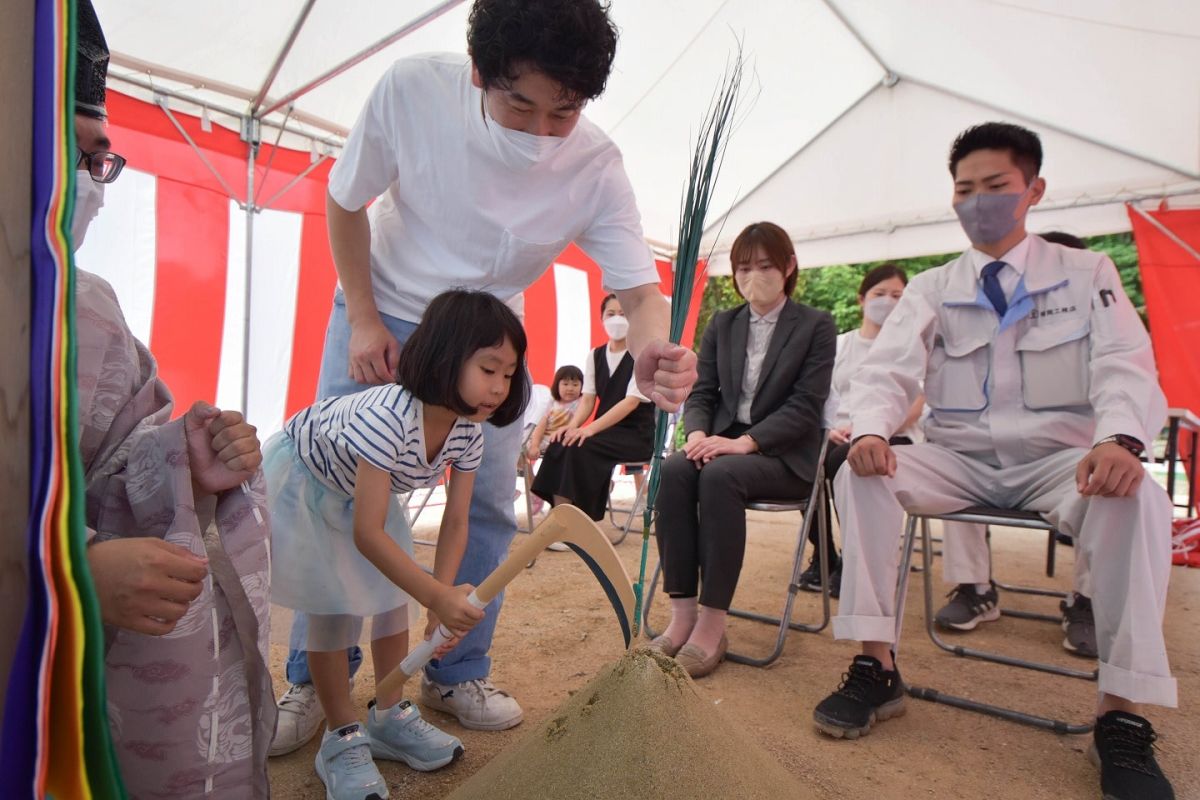 福岡県糟屋郡須恵町04　注文住宅建築現場リポート①　～地鎮祭～