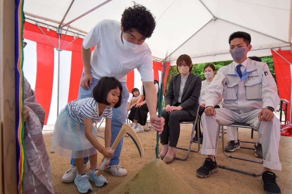 福岡県糟屋郡須恵町04　注文住宅建築現場リポート①　～地鎮祭～