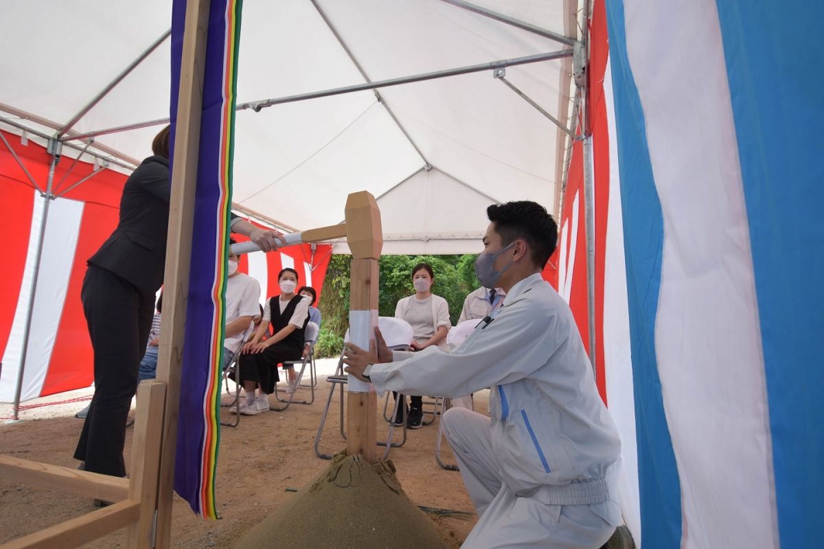 「糟屋郡須恵町04」注文住宅現場リポート①【地鎮祭】