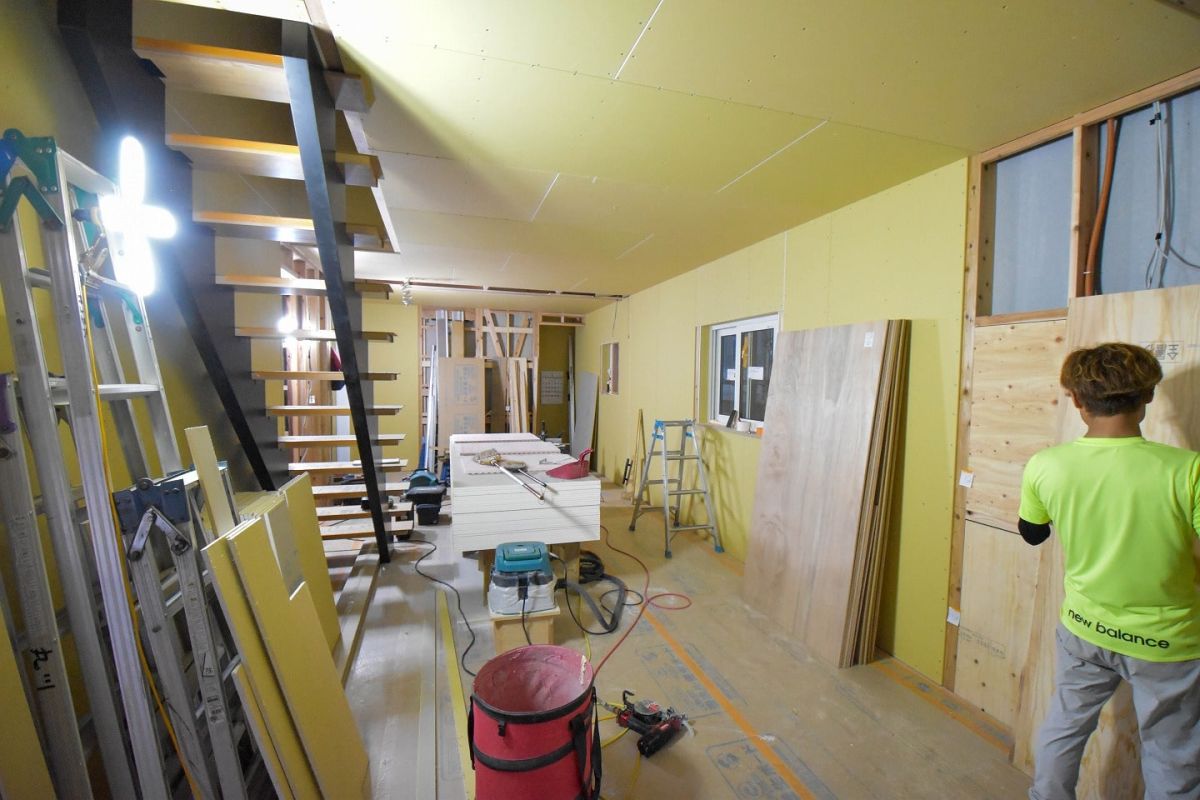 「福岡市城南区11」注文住宅現場リポート⑤【木工事】【石膏ボード】