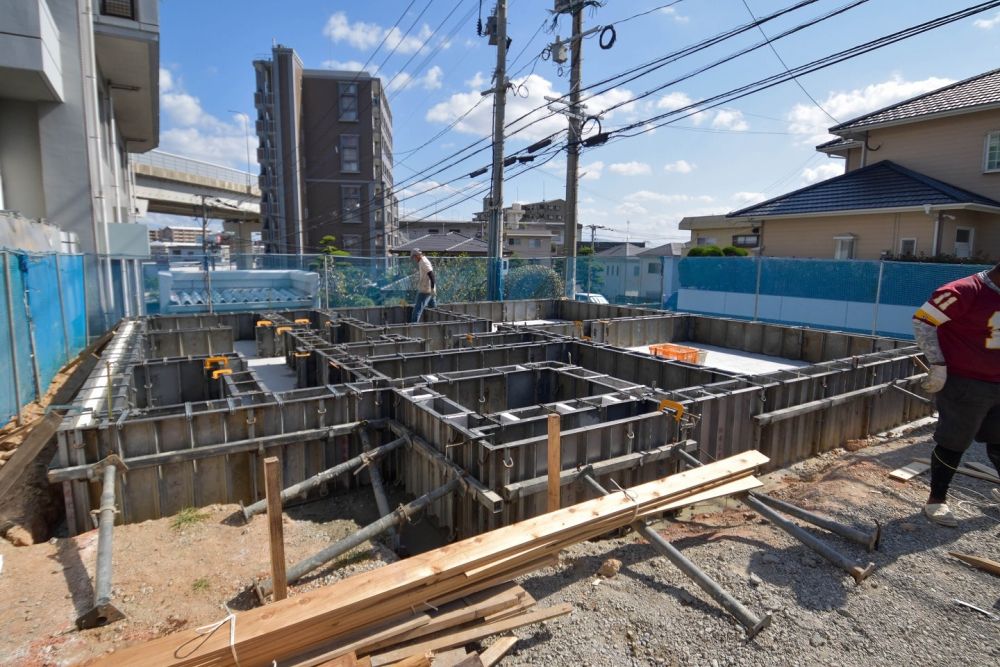 「福岡市西区拾六町01」注文住宅現場リポート①【基礎工事】【立ち上がりコン】