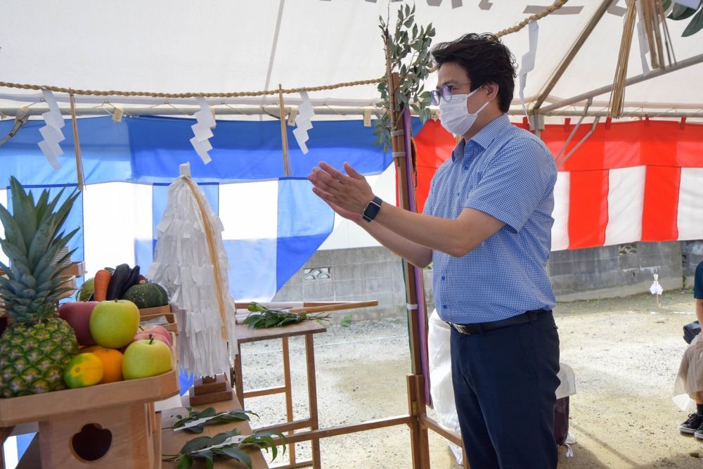 福岡県早良区野芥01　注文住宅建築現場リポート①　～地鎮祭～