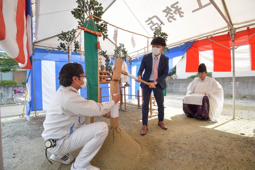 「福岡市早良区野芥01」注文住宅現場リポート①【地鎮祭】