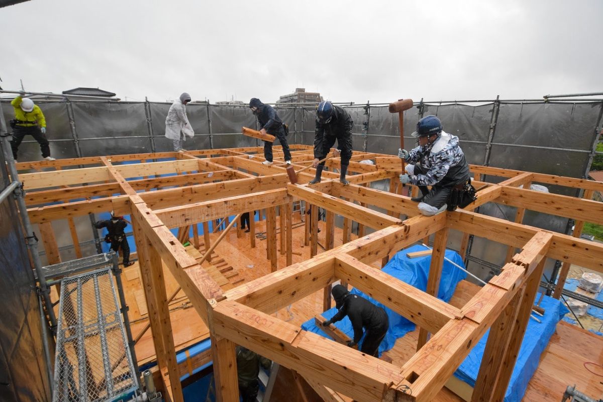 福岡県春日市10　注文住宅建築現場リポート②　～上棟式・前編～