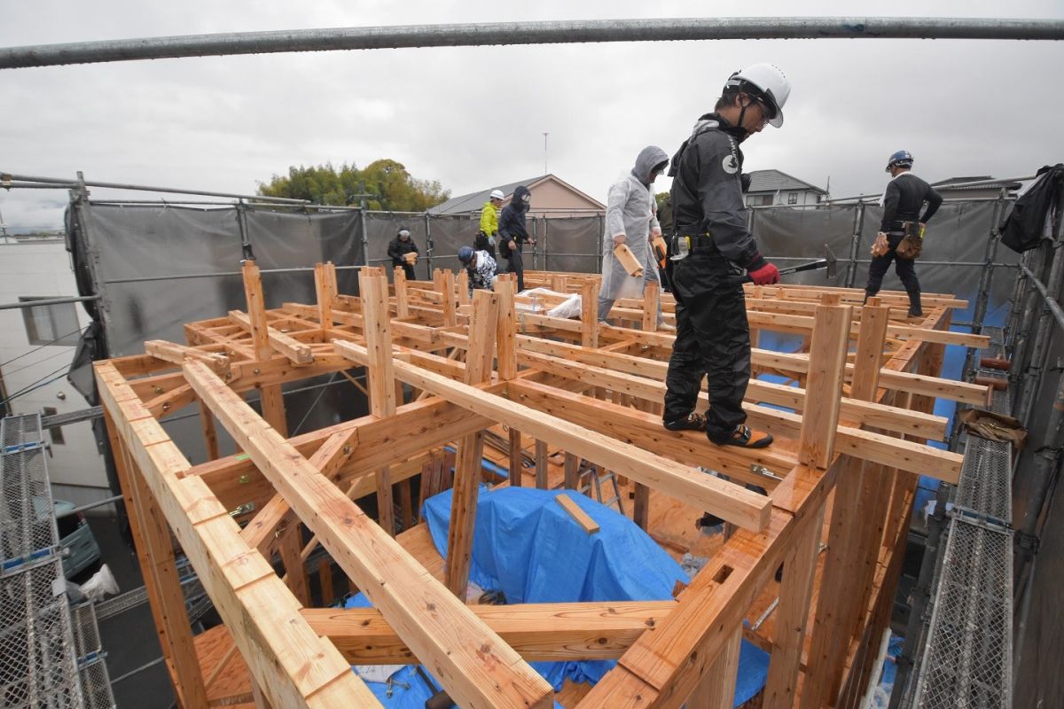 福岡県春日市10　注文住宅建築現場リポート②　～上棟式・前編～