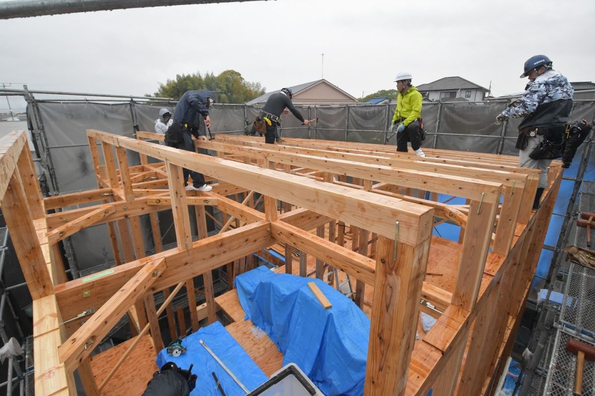 福岡県春日市10　注文住宅建築現場リポート②　～上棟式・前編～