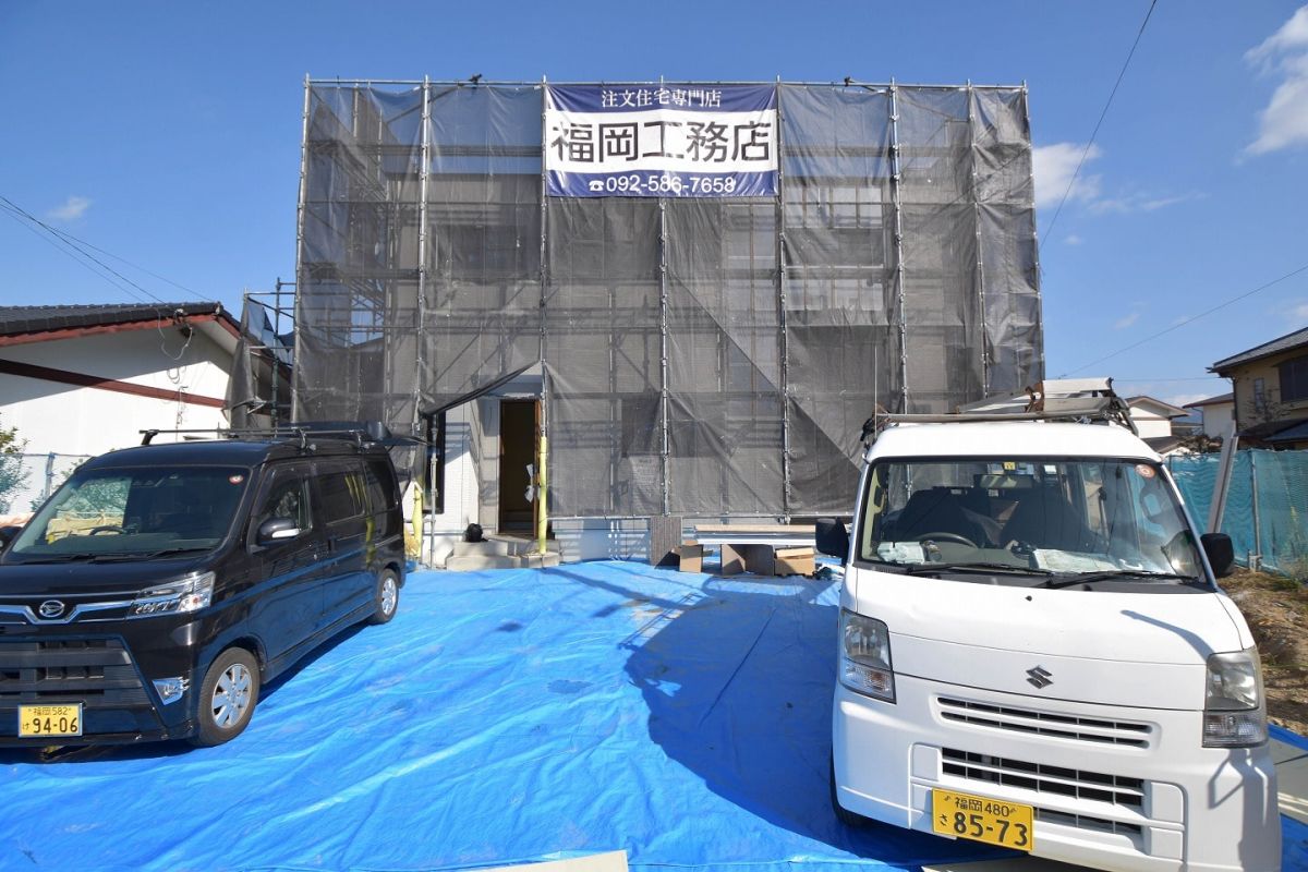 福岡県糟屋郡志免町06　注文住宅建築現場リポート⑥　～木工事・床材貼り～