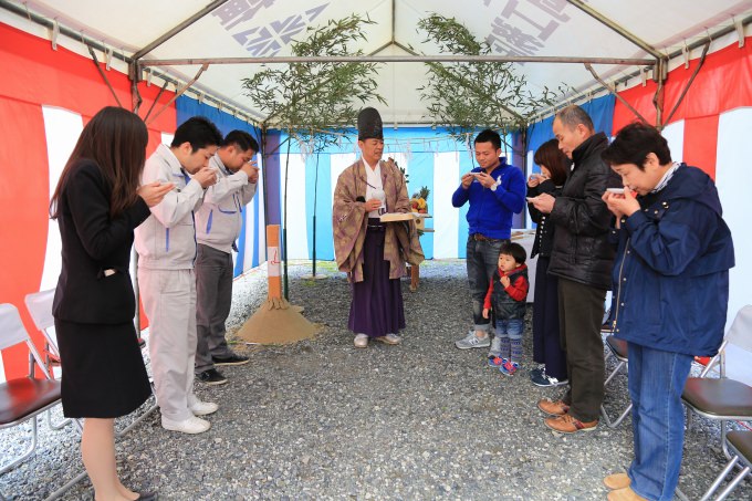 福岡県福津市宮司浜01　注文住宅建築現場リポート①　～地鎮祭～