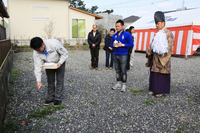 福岡県福津市宮司浜01　注文住宅建築現場リポート①　～地鎮祭～