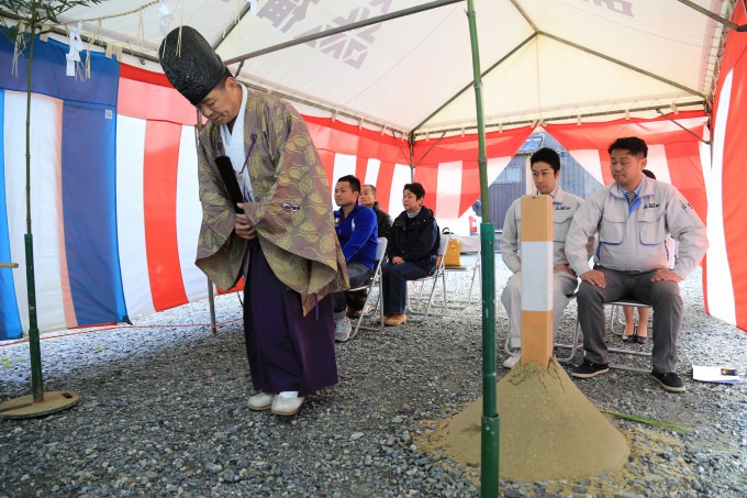 福岡県福津市宮司浜01　注文住宅建築現場リポート①　～地鎮祭～