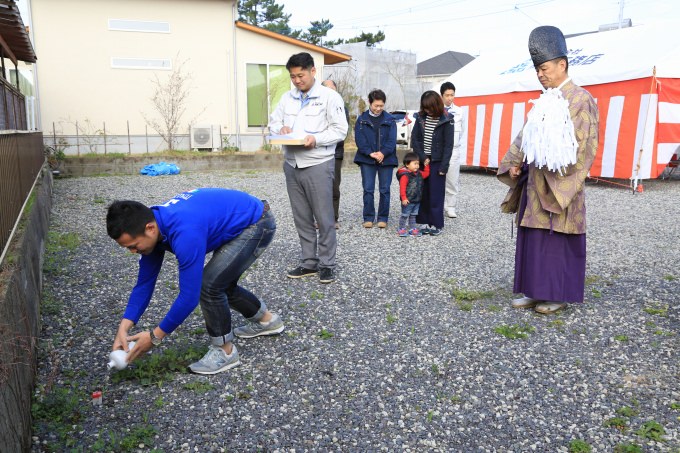 福岡県福津市宮司浜01　注文住宅建築現場リポート①　～地鎮祭～