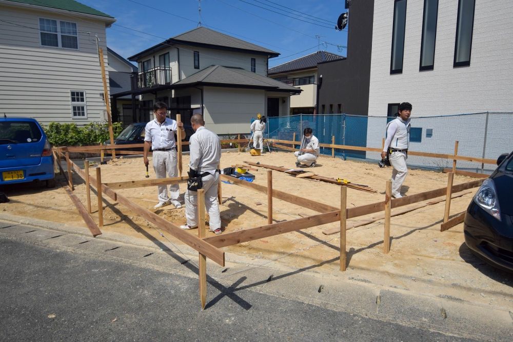 「福岡市南区23」注文住宅現場リポート②【基礎工事】【遣り方】