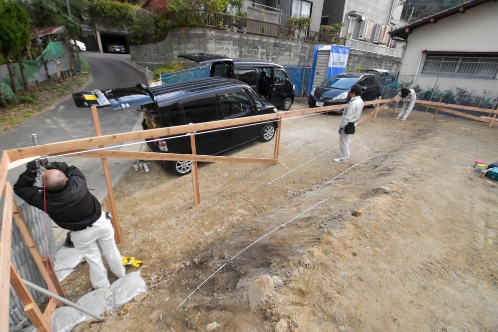 「福岡市早良区07」注文住宅現場リポート②【基礎工事】【遣り方】