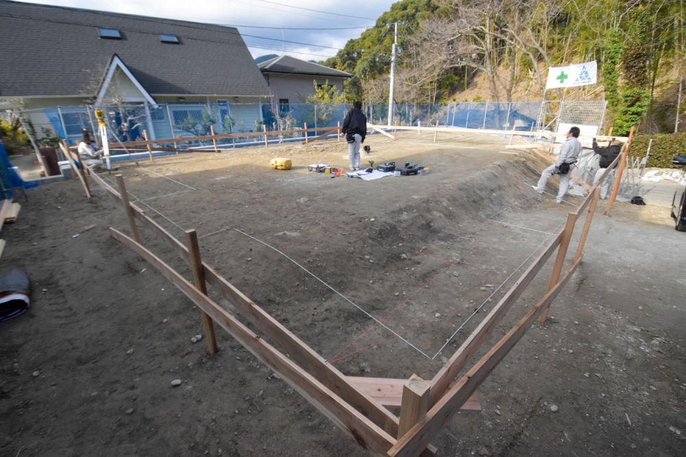 「福岡市早良区07」注文住宅現場リポート②【基礎工事】【遣り方】