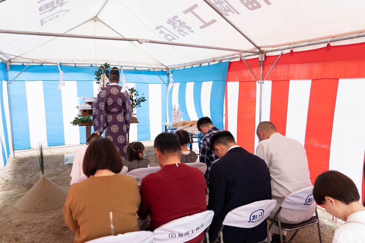 福岡県福岡市東区12　注文住宅建築現場リポート①　～地鎮祭〜