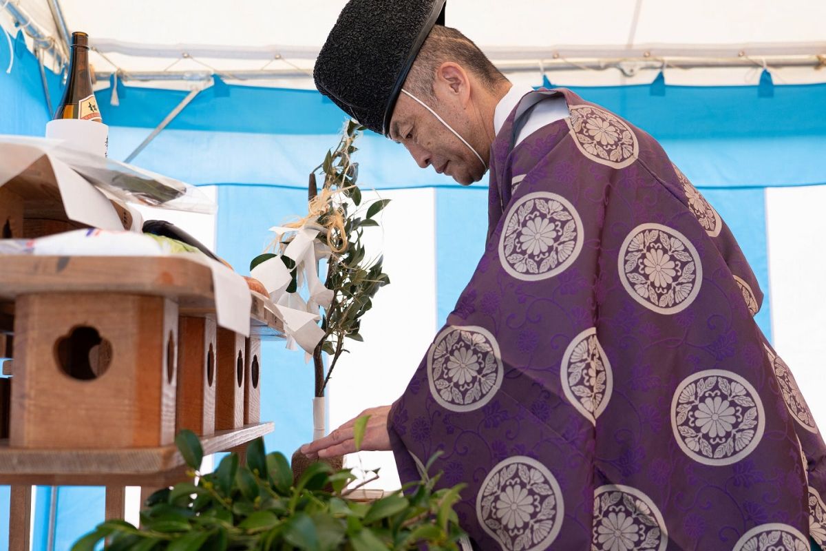 福岡県福岡市東区12　注文住宅建築現場リポート①　～地鎮祭〜