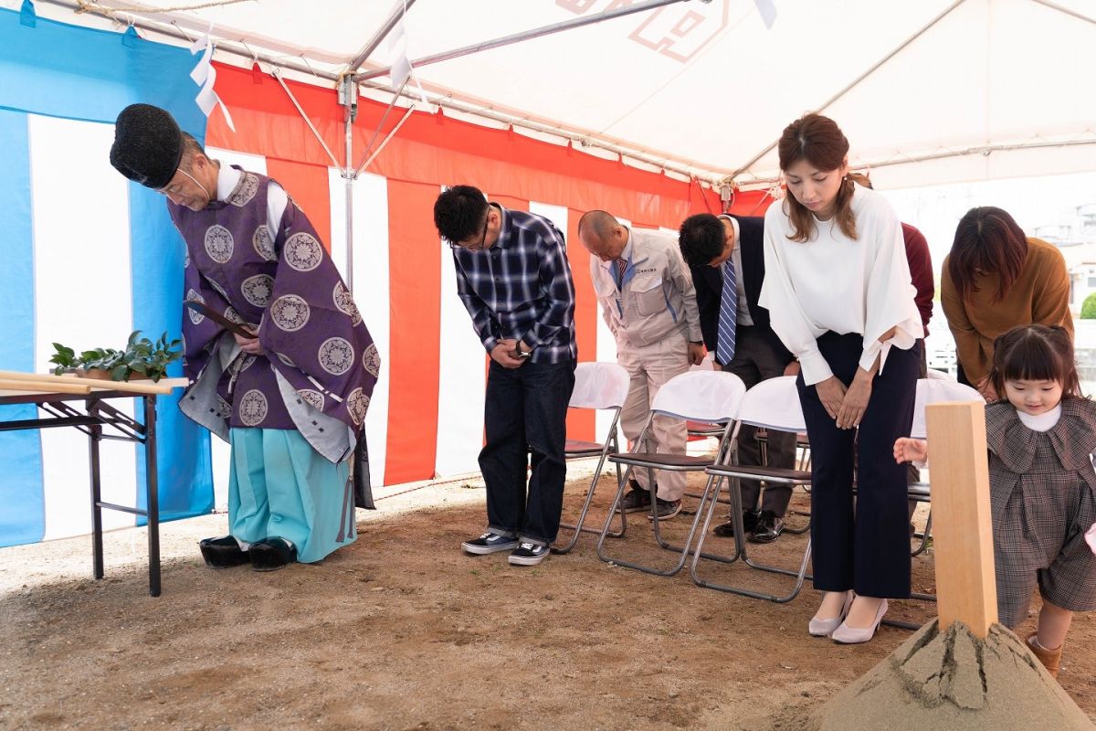 福岡県福岡市東区12　注文住宅建築現場リポート①　～地鎮祭〜