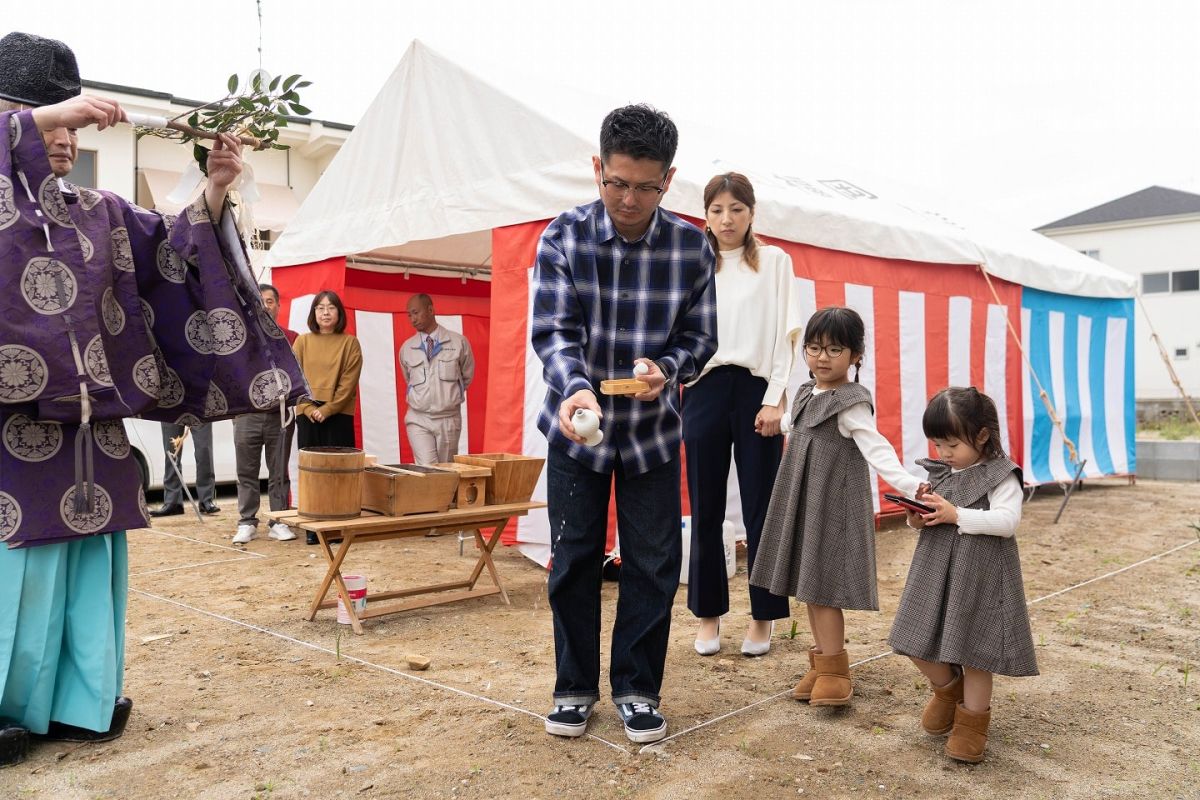 福岡県福岡市東区12　注文住宅建築現場リポート①　～地鎮祭〜