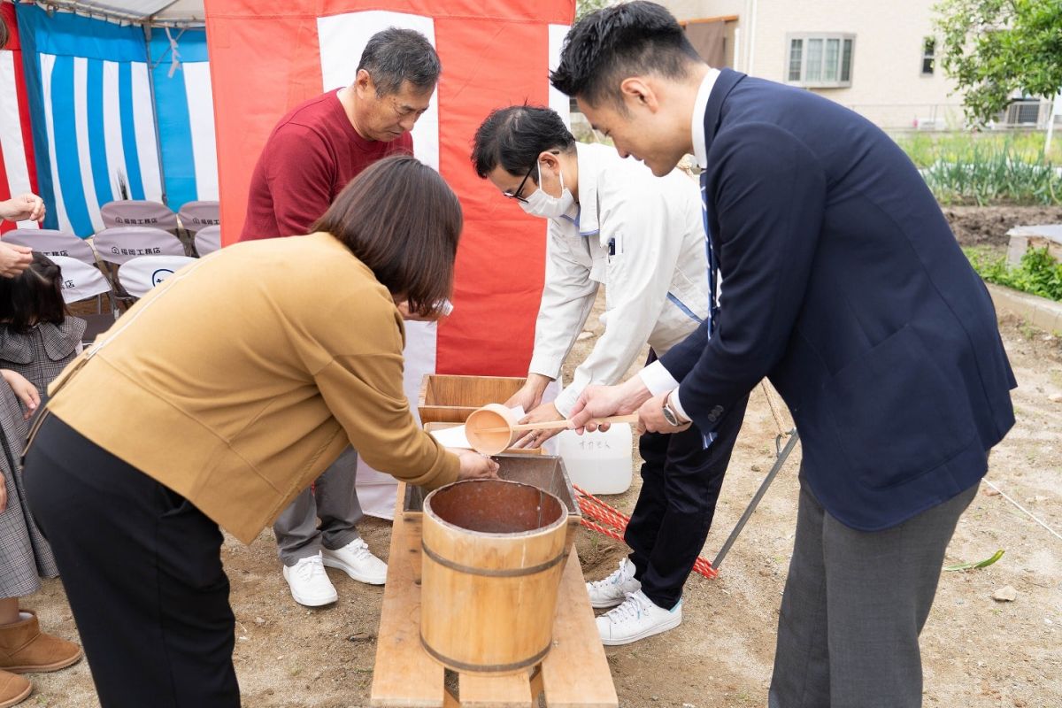 福岡県福岡市東区12　注文住宅建築現場リポート①　～地鎮祭〜