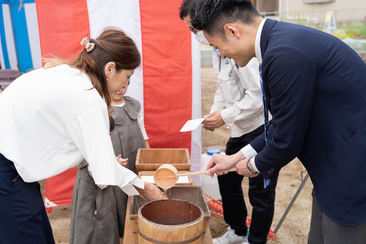 福岡県福岡市東区12　注文住宅建築現場リポート①　～地鎮祭〜