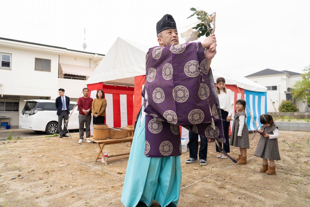 福岡県福岡市東区12　注文住宅建築現場リポート①　～地鎮祭〜