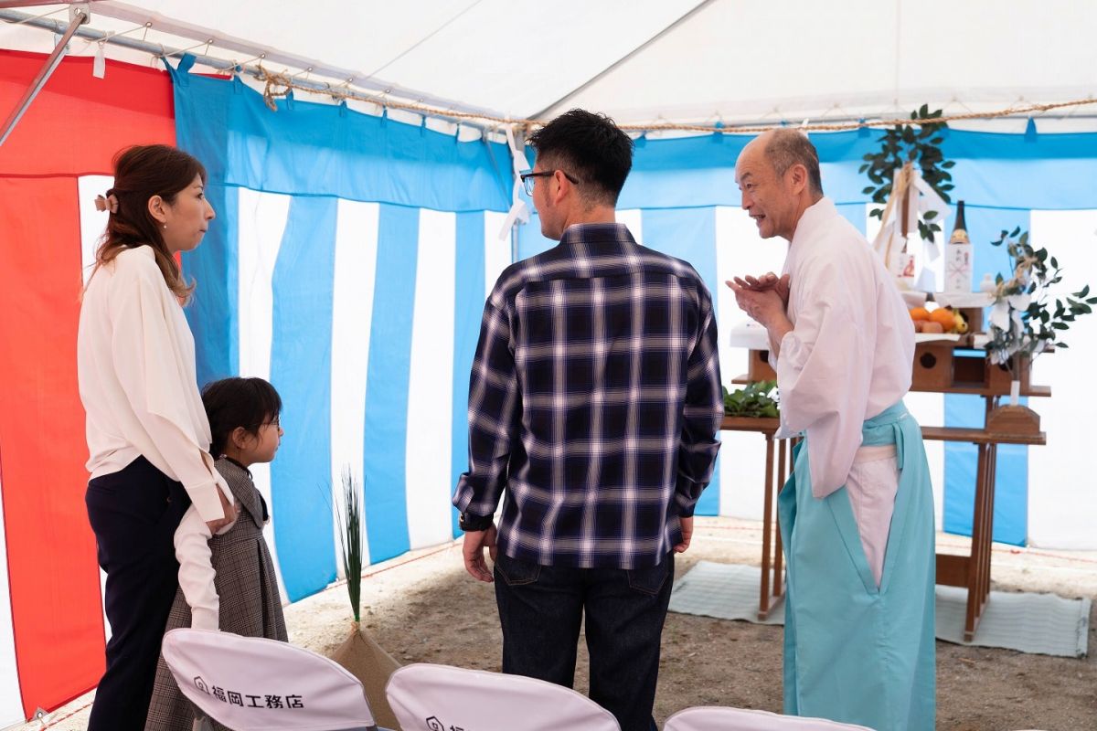 福岡県福岡市東区12　注文住宅建築現場リポート①　～地鎮祭〜