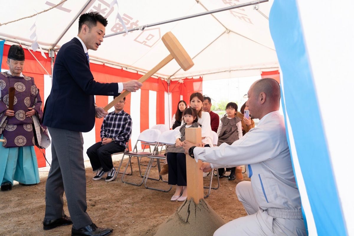 福岡県福岡市東区12　注文住宅建築現場リポート①　～地鎮祭〜