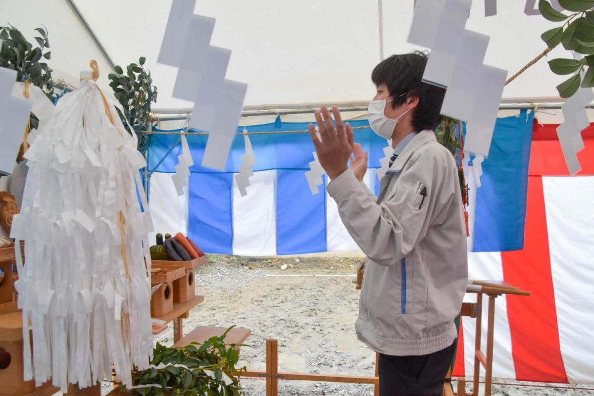 「北九州市小倉北区01」注文住宅現場リポート①【地鎮祭】