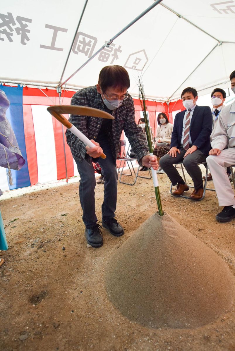 福岡県福岡市南区三宅02　注文住宅建築現場リポート①　～地鎮祭～