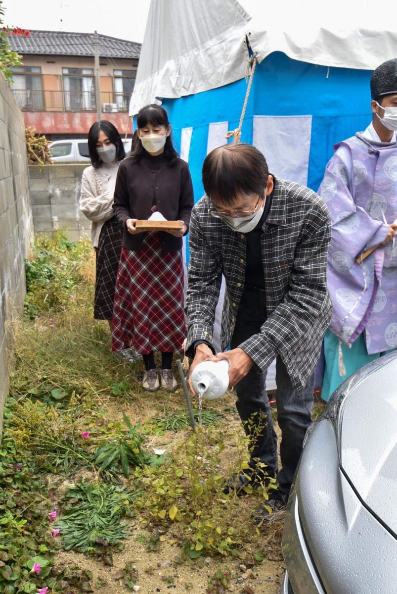 福岡県福岡市南区三宅02　注文住宅建築現場リポート①　～地鎮祭～