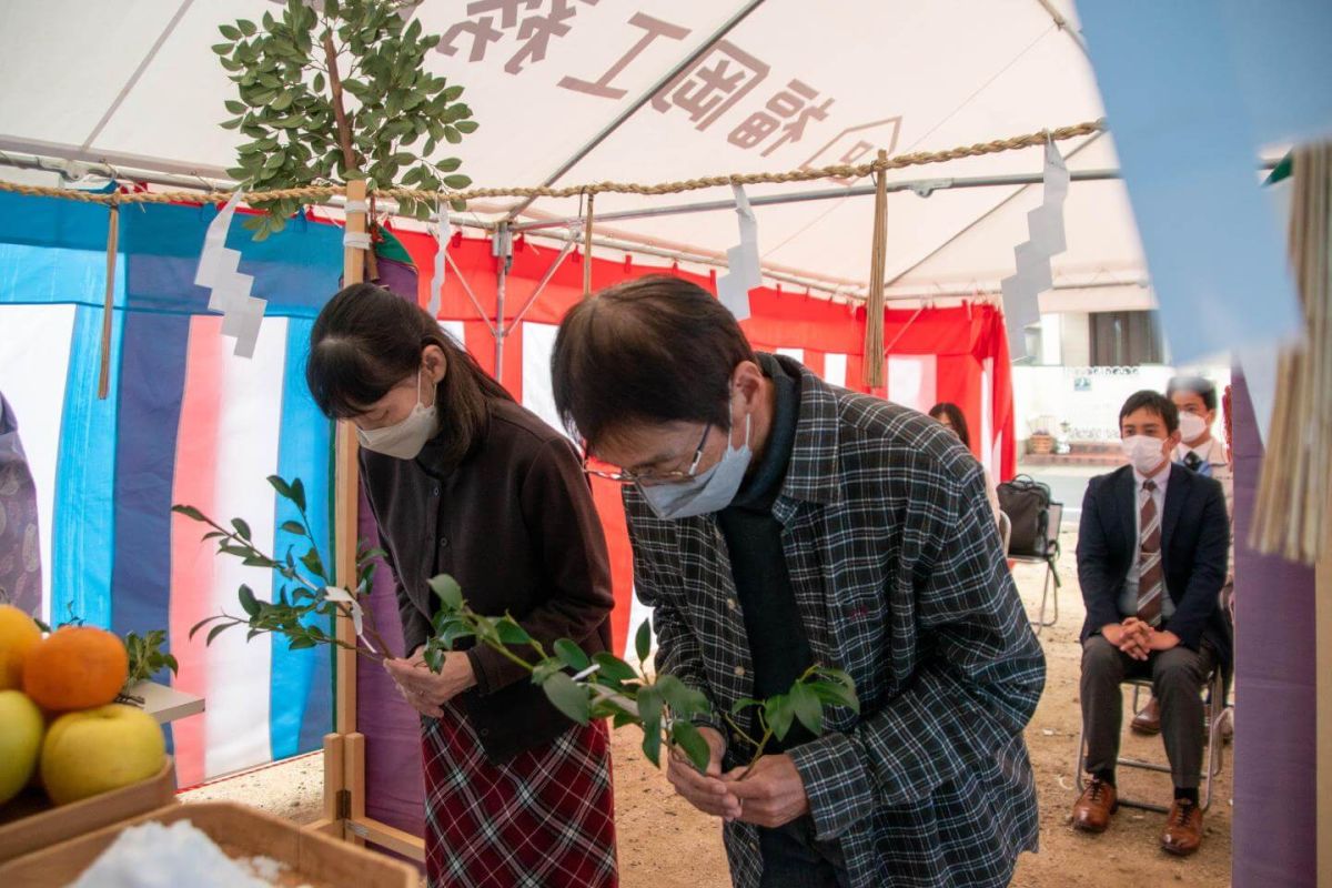 福岡県福岡市南区三宅02　注文住宅建築現場リポート①　～地鎮祭～