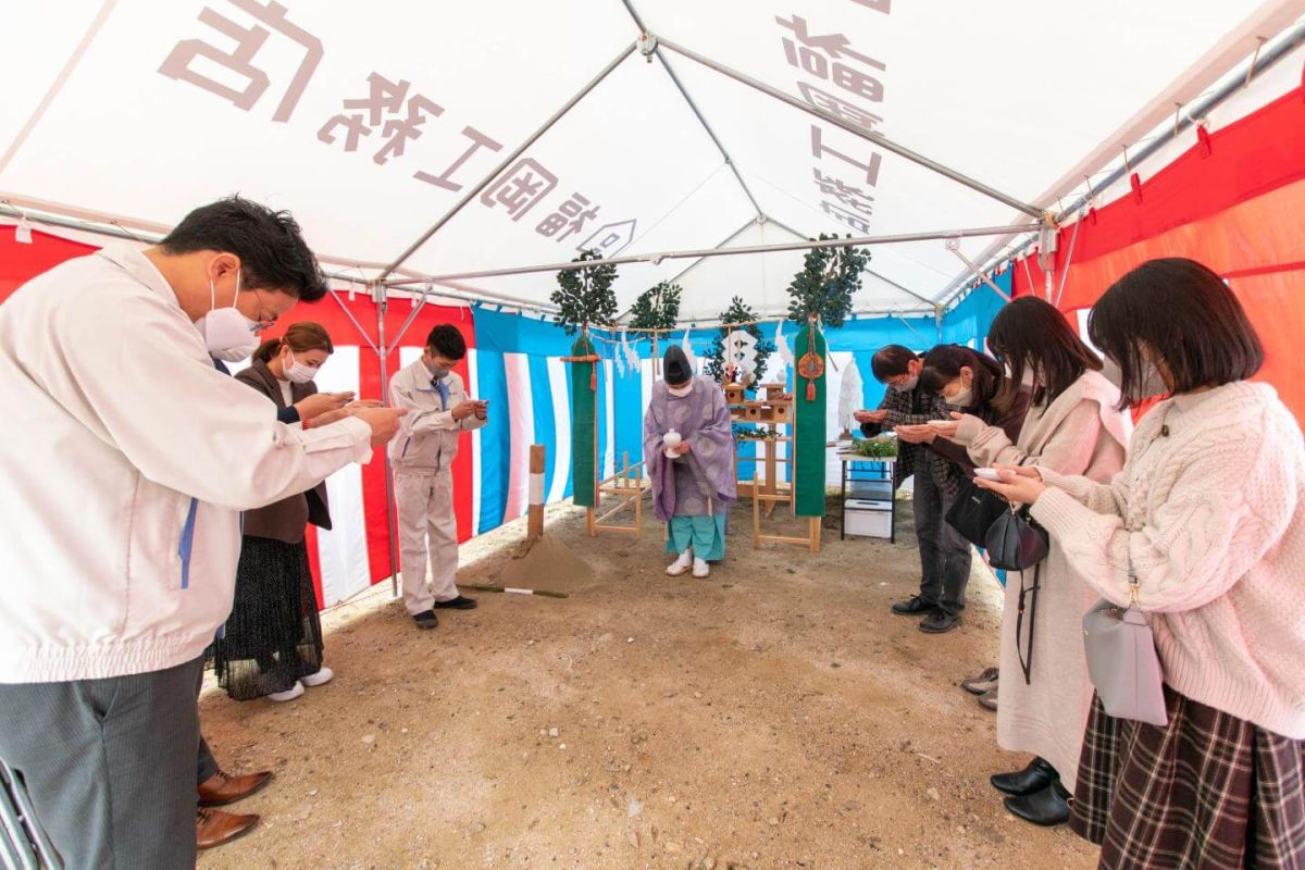 福岡県福岡市南区三宅02　注文住宅建築現場リポート①　～地鎮祭～