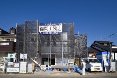 福岡県太宰府市08　注文住宅建築現場リポート⑥　～外装工事・サイディング貼り～