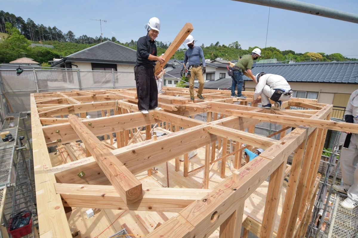 福岡県筑紫野市10　注文住宅建築現場リポート③　～上棟式・前編〜