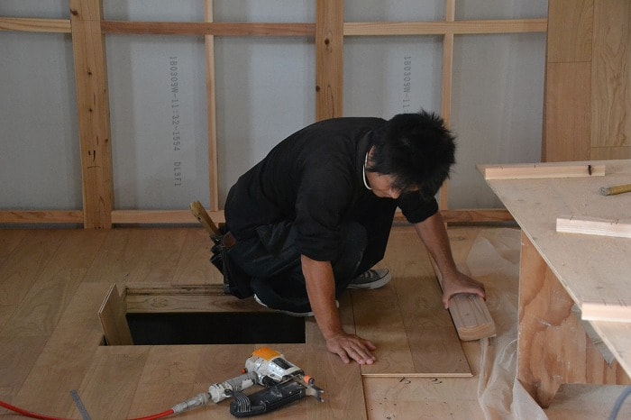 「大野城市02」注文住宅現場リポート⑥【木工事】【床材】