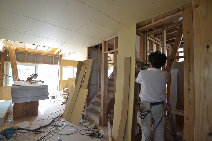 「福岡市南区花畑02」注文住宅現場リポート⑫【木工事】【石膏ボード】