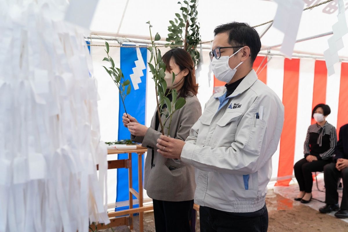 福岡市南区27　注文住宅建築現場リポート①　～地鎮祭～